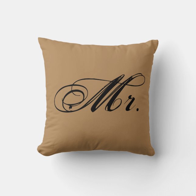 "M." Oreiller à lancer d'ascension (Brown) (Recto)