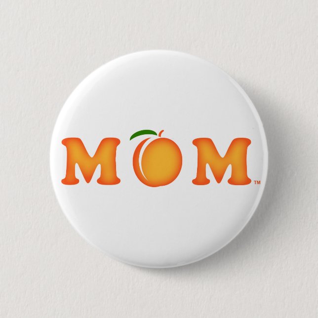 M Peach M 2 Inch Round Button (Front)
