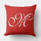M Red Initial Pillow
