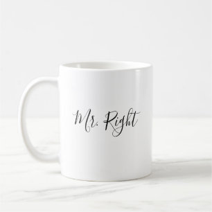 M. Right Script Mug Mariage cadeau