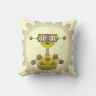 M. Robot avec Coussin Coeur d'engrenage Steampunk