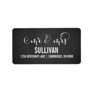 M. Rustic & Mme Script Mariage Étiquettes de adres