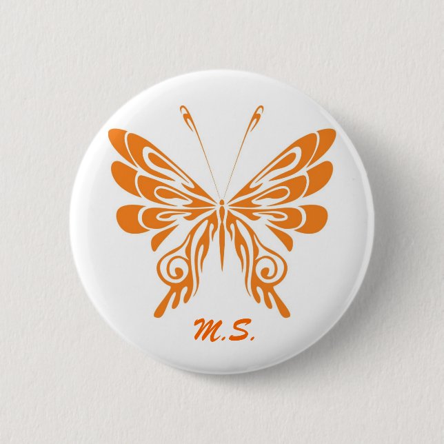 M.S. Butterfly 2 Inch Round Button (Front)