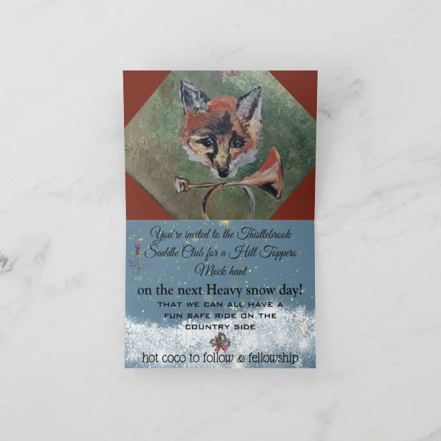m. Sly Fox Hunt Invitation pliée (Intérieur)