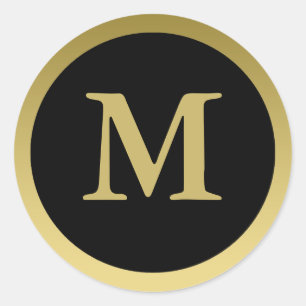 M :: Stickers Monogram M Elegant Gold et Black