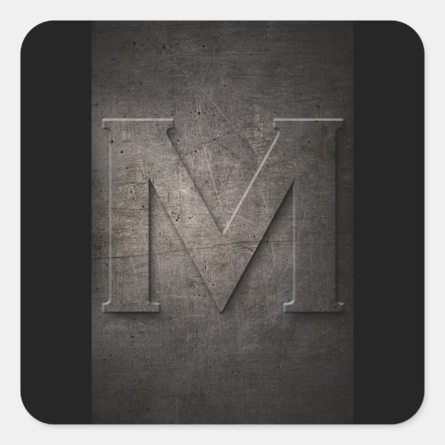M Stickers Monogramme métallique (Devant)