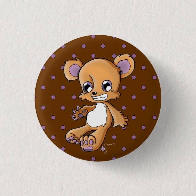 M. Teddy 1 Inch Round Button (Front)