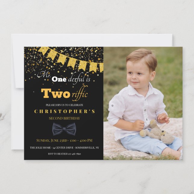 M. Tworiffic Anniversaire Fête Photo Invitation (Devant)