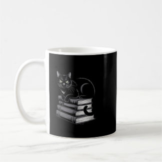 M Witch Book Club Bookish Halloween Black Cat Coffee Mug