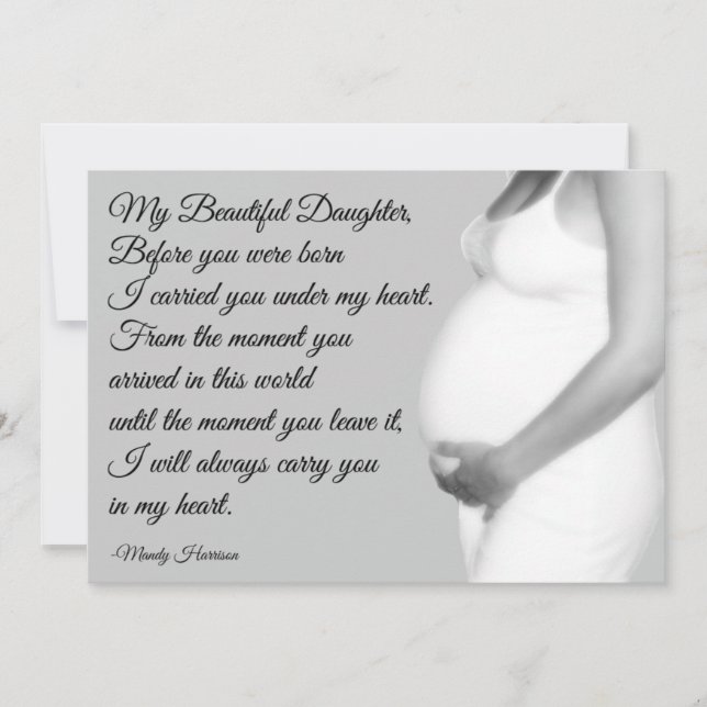 Ma belle fille Citation de maternité Carte mère (Devant)