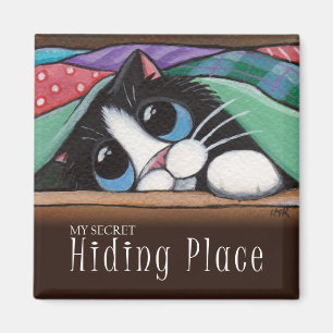Ma cachette secrète - aimant de chat