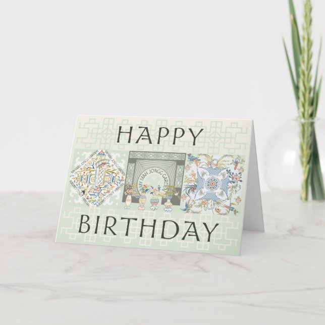 Ma carte d'anniversaire Mah Jongg Garden (Devant)