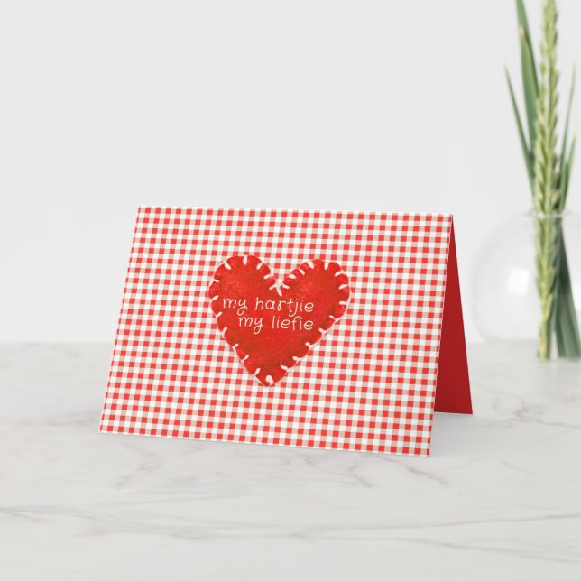Ma carte de cœur appliquée Hartjie mon amour (Devant)