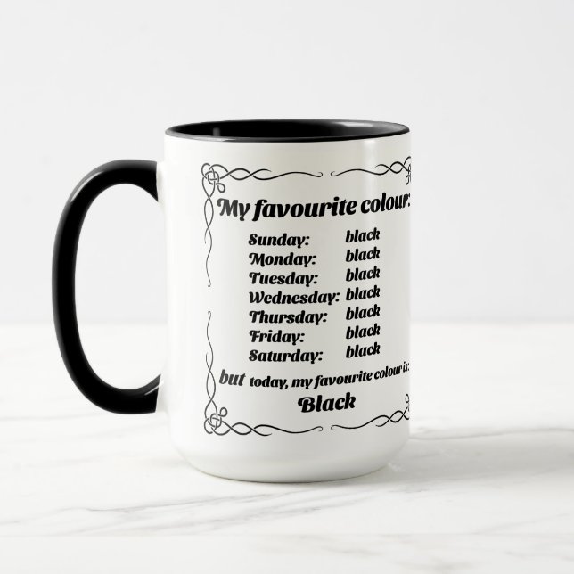 Ma couleur préférée est la Mug noire (Gauche)