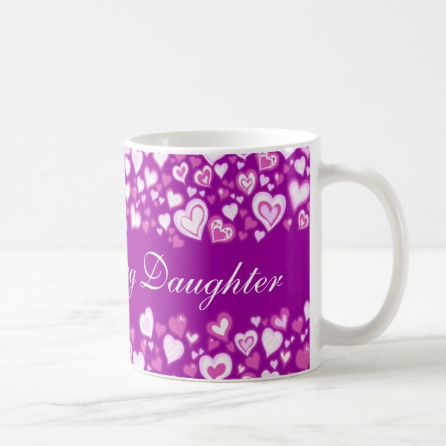 Ma fille chérie coeur mug rose violet (Droite)