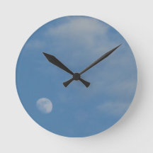 Ma Lune de jour - Horloge murale ronde moyenne
