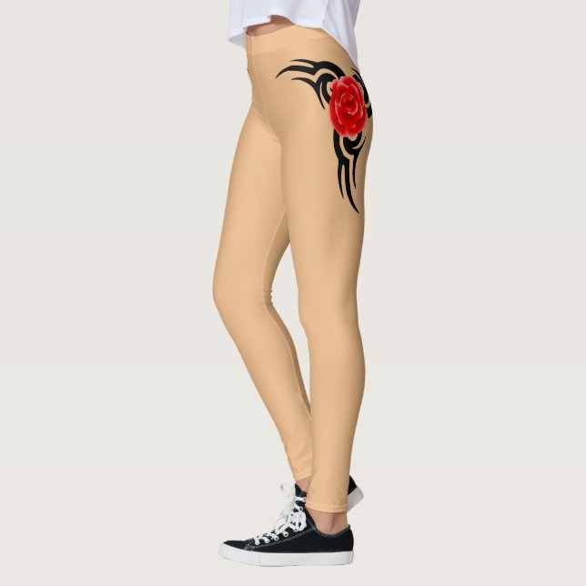 Ma marque Vêtements tatouage Leggings Rose tribal (Gauche)