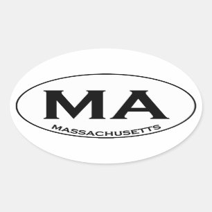 MA - Massachusetts USA Oval Logo Sticker