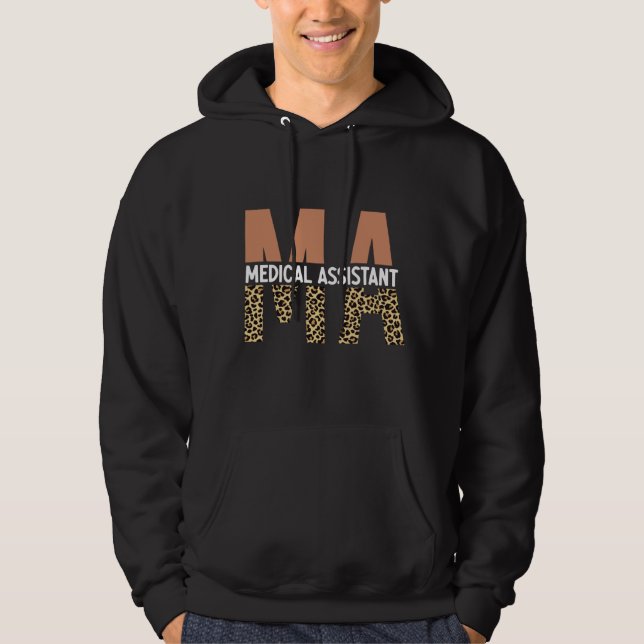 MA Medical Assistant Leopard Print Hoodie (Front)