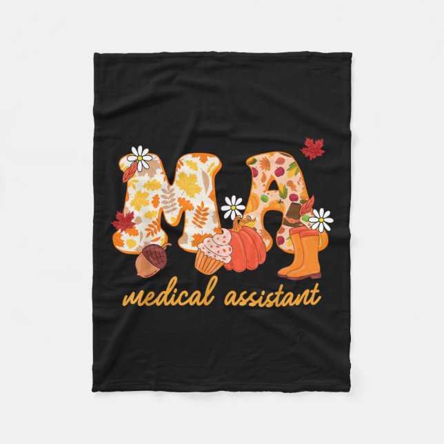 Ma Medical Istant Fall Pumpkin Cute  Fleece Blanket (Front)