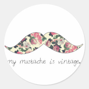 ma moustache est autocollant vintage