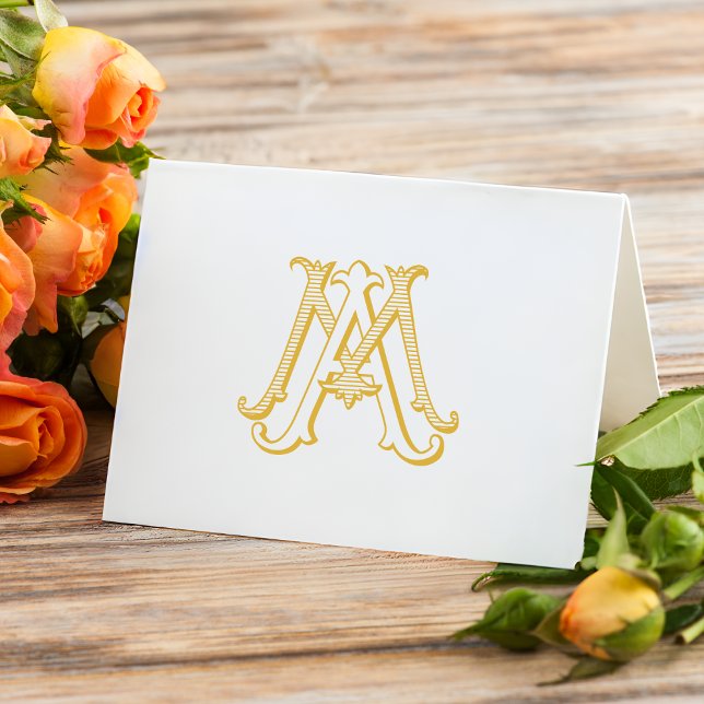 MA ou AM monogramme carte de remerciements ou or c (Créateur téléchargé)