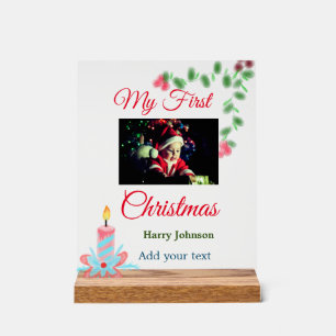 Ma première bougie de Noël ajouter nom photo bébé 