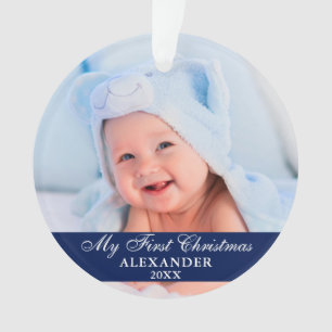 Ma première photo de bébé de Noël bleue