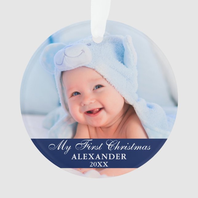 Ma première photo de bébé de Noël bleue (devant)