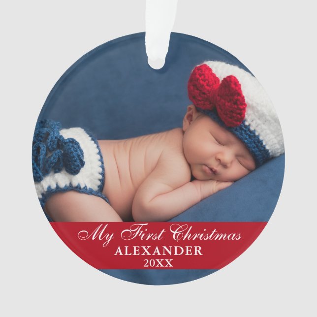 Ma première photo de bébé de Noël Rouge (devant)