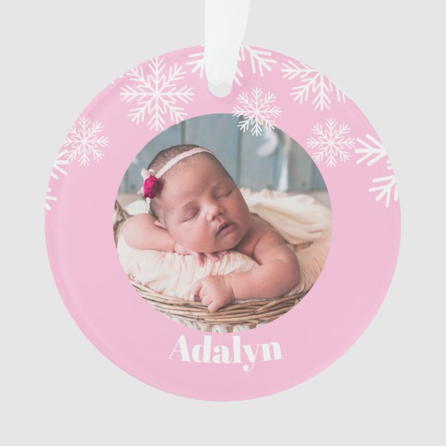 Ma première photo de Noël Baby Girl rose (devant)