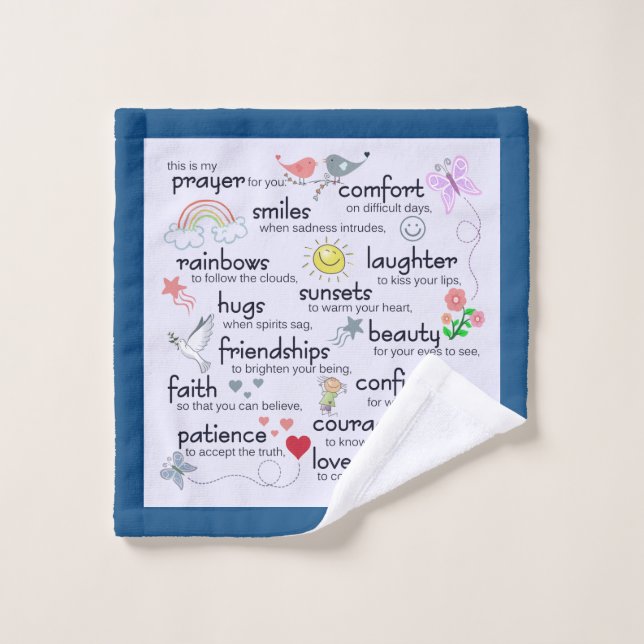 Ma Prière Pour Vous| Bleu classique (Gant de toilette)