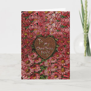 Ma propre carte de coeur et de fleurs d'amour véri