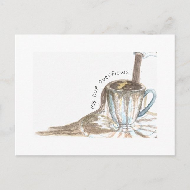ma tasse déborde carte postale (Devant)