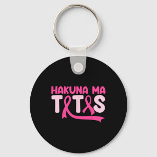 Ma Tatas Breast Cancer Awareness Support Pink Ribb Keychain