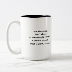 Ma valeur n'est pas négociable Mug Amour de soi