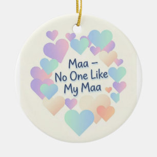 Maa Aucun comme ma Maa - Ornement de cœur pastel