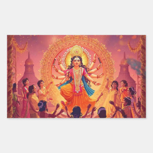 Maa Durga – The Heart of Dussehra Celebrations Sticker