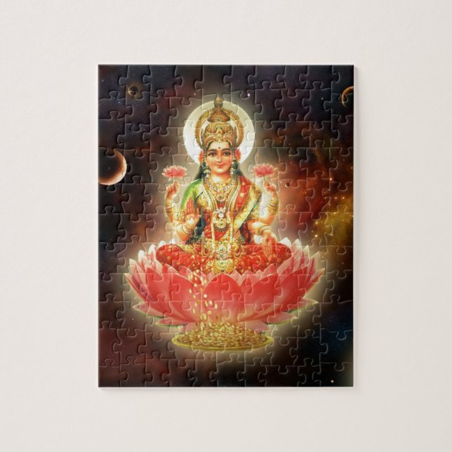 MAA MAHALAXMI DEVI INDIAN GODDESS OF WEALTH/ FORTU JIGSAW PUZZLE (Vertical)
