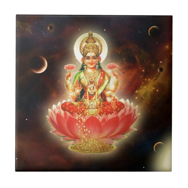 MAA MAHALAXMI DEVI INDIAN GODDESS OF WEALTH/ FORTU TILE (Front)