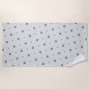 Maacah001 B&W abstract doodle Beach Towel