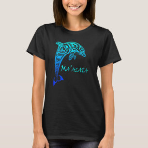 Maalaea Maui Hawaii Vintage Retro Tribal Dolphin V T-Shirt