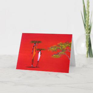 Maasai Card (Masai Mara, Kenya); X-mas red