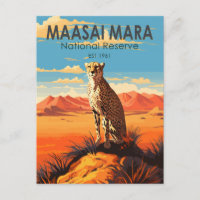 Maasai Mara National Reserve Cheetah Travel Art