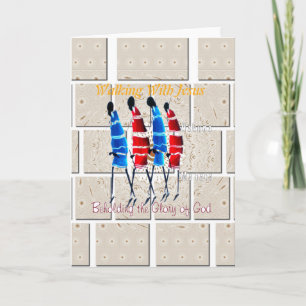 Maasai Morans Christian Art Print Card