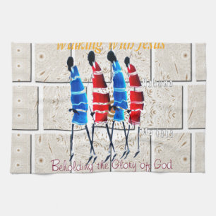 Maasai Morans Christian Art Print Kitchen Towel