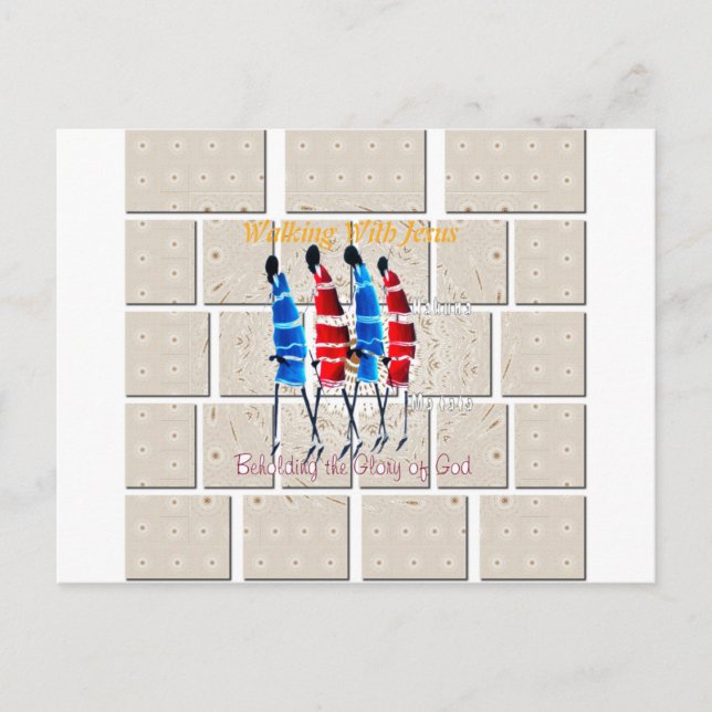 Maasai Morans Christian Art Print Postcard (Front)