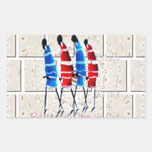 Maasai Morans Christian Art Print Sticker