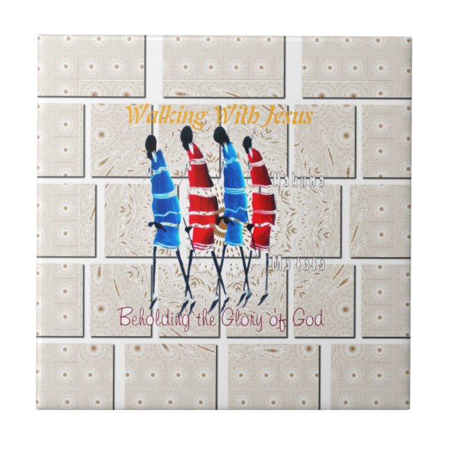 Maasai Morans Christian Art Print Tile (Front)