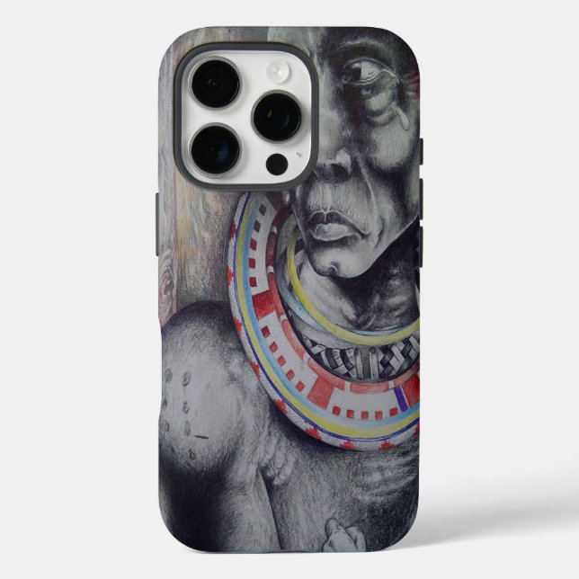 Maasai Mother & Child with Lion Art Print/Graphic  Case-Mate iPhone Case (Back)